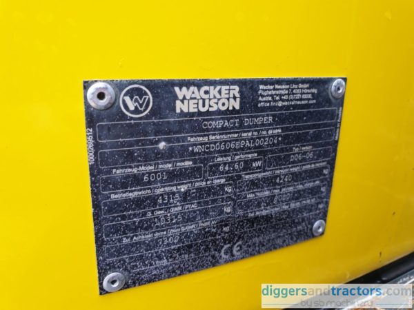 Wacker Neuson 6001s Swivel Dumper